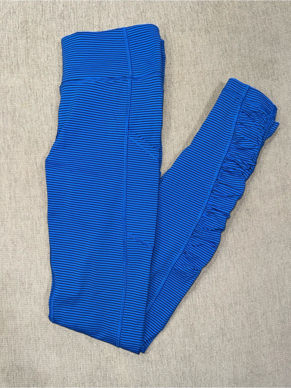 Lululemon Pace Queen Tight Cadet Blue Black Stripe Leggings Size 4